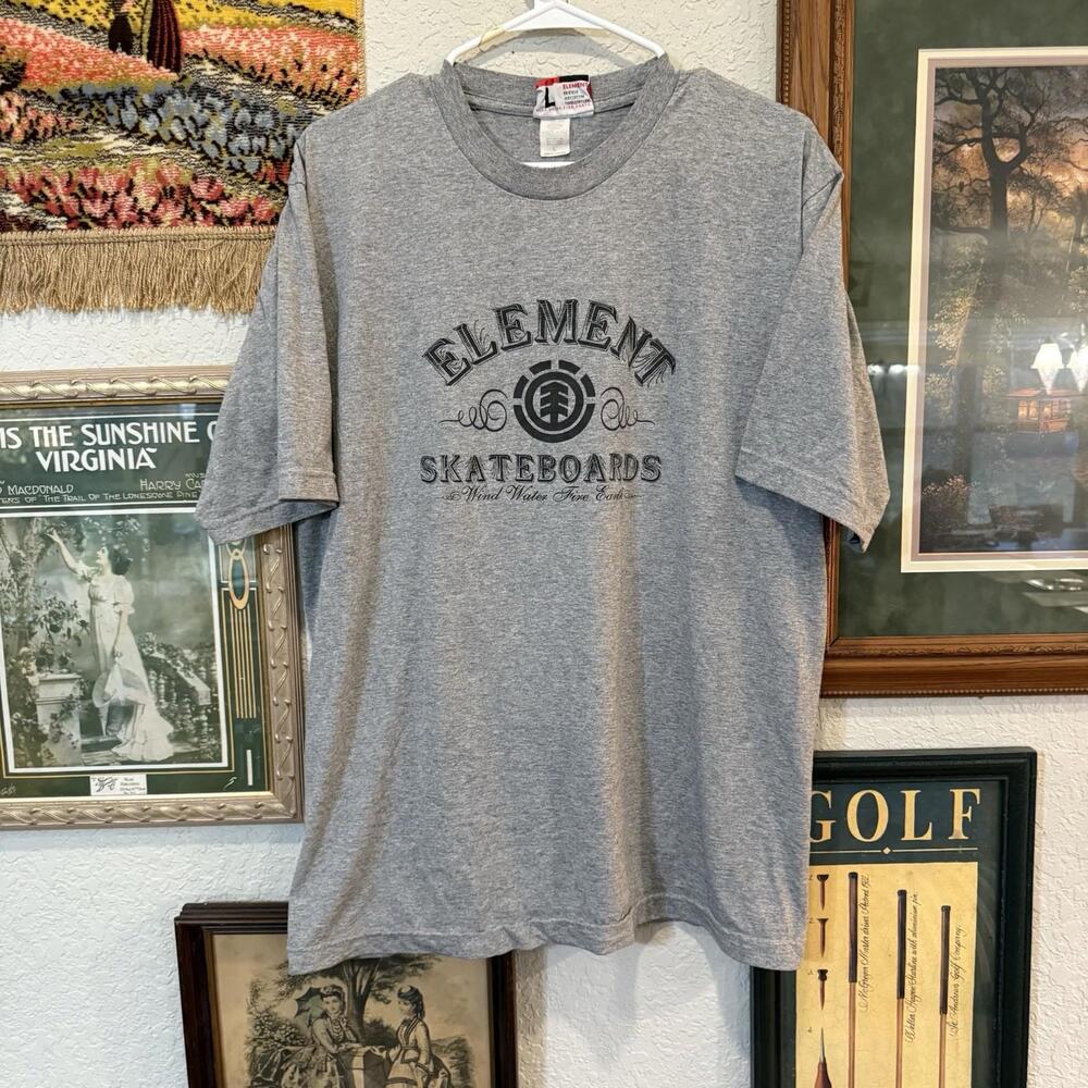 Vintage 90s RARE‎ Element Skateboarding Large Mens Bam Margera Skate Shirt Y2K